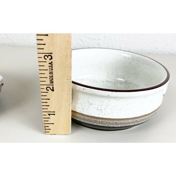 Vintage MCM Rego Stoneware Cream Speckle Brown Stripe Soup Bowl (Lot Of 2) EUC - Picture 5 of 7